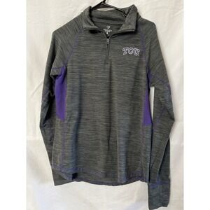 Colosseum TCU Horned Frogs Pullover Shirt Womens Large Gray ¼ Zip Activewear